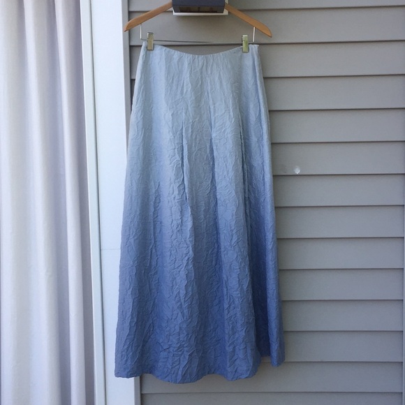 ISDA&co Dresses & Skirts - Blue ombré wrinkled silk maxi skirt
